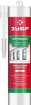 Фото ЗУБР 280 мл, белый, нейтральный силиконовый герметик (41237-0) 412370 Зубр