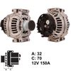 Фото Генератор 12v/150a,ca1630,0121544602,DRA4089 027956 Blueline