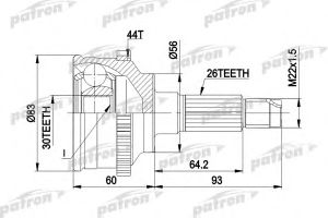 Шарнирный комплект, приводной вал PCV1304A _Patron
