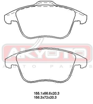 олодки тормозные дисковые передние AKD0462 Akyoto
