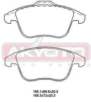 олодки тормозные дисковые передние AKD0462 Akyoto