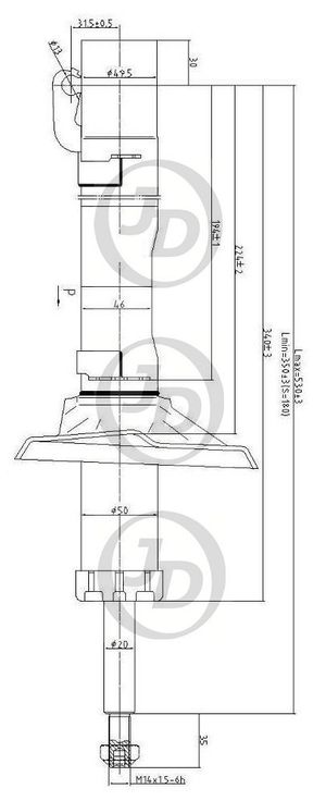Стойка газомасляная передняя AUDI A3/VW GOLF IV/SKODA OCTAVIA 1996-2003 jas0255 Jd