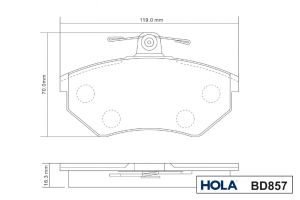 Комплект тормозных колодок bd857 Hola