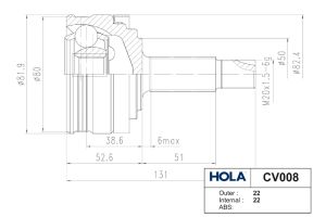 Шарнирный комплект CV008 Hola