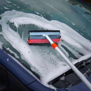 Щетка для мытья стекол с телескопич. ручкой, поролоном и водосгоном (90-130см)  (AB-G-01)