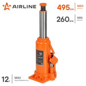 Домкрат бутылочный 12т 260-495мм PRO (AJ-B-12)