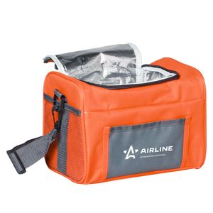 Сумка-холодильник (термосумка) 6л, 24*18*17см, цвет оранжевый/серый  (AO-CB-01) aocb01 Airline