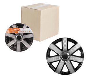 Колпаки колесные 14" "Гелакси Т", серебристый/черный, карбон, компл. 2 шт. AWCC-14-23 AIRLINE awcc1423 Airline