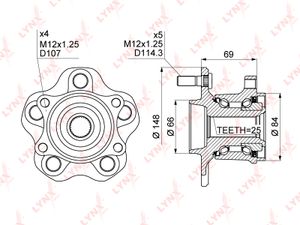 Комплект подшипника wh1356 Lynx