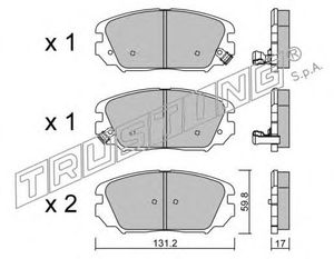 Комплект тормозных колодок, дисковый тормоз 902.0 Trusting