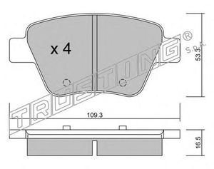 Комплект тормозных колодок, дисковый тормоз 906.0 Trusting