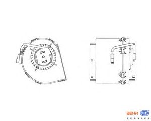 Вентилятор салона 8EW 009 158-511 Hella