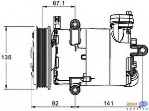 Компрессор, кондиционер 8FK 351 334-021 Hella