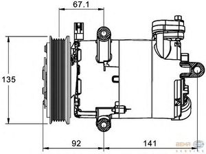 Компрессор, кондиционер 8FK 351 334-021 Hella