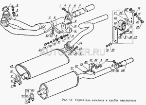 Прокладка фланца глушителя Волга G-part 241203131 Газ