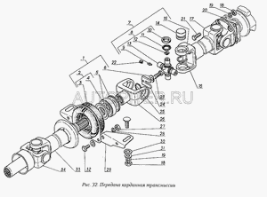 Вилка вала карданного ГАЗ-2410 шлицевая АМЗ ОАО ГАЗ 242201047 Газ