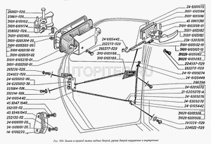 Привод замка двери ГАЗ31029 передней левой с тягой в сборе ОАО ГАЗ 310296105083 Газ