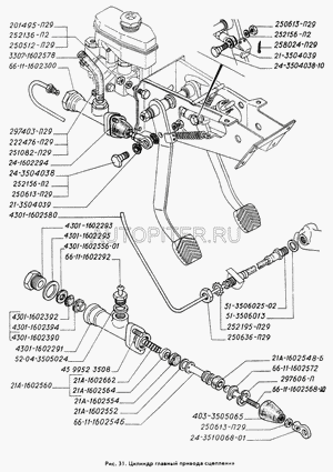Поршень цилиндра главного сцепления 66111602546 Газ