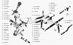 Тяга УАЗ КПП 452 выбора передач задняя (кольцо)               451-1703160-40 451170316040 Уаз