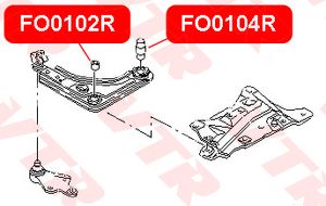Сайлентблок переднего рычага задний для Ford KA 1996-2008