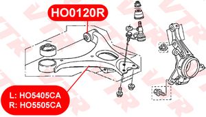 Сайлентблок переднего рычага задний для Honda Civic 4D 2006-2012 ho0120r Vtr