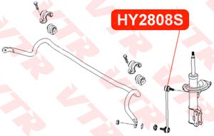 Стойка переднего стабилизатора левая для Hyundai Verna/Accent III 2006-2010 hy2808s Vtr