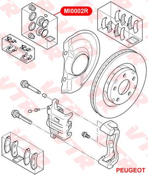 Ремкомплекты Суппорт пер VTR MI0002R  MMC Pajero,Pajero Sport,Outlander MB858404, HR891004,MB857840 MI0002R Vtr