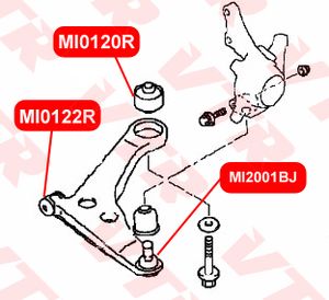 Сайлентблок нижнего рычага передний для Chery Fora (A21) 2006-2010 mi0122r Vtr