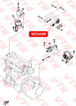 Подушка двигателя, задняя MZ5408M Vtr