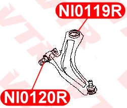 Сайлентблок рычага передней подвески, задний ni0119r Vtr