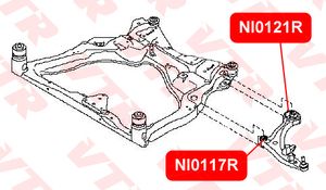 Сайлентблок переднего рычага задний NI0121RP Vtr