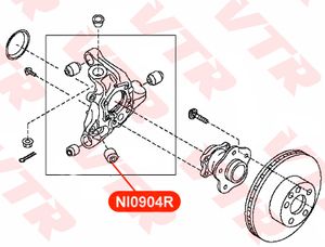 Сайлентблок заднего поворотного кулака для Nissan 350Z (Z33) 2003-2009 ni0904r Vtr