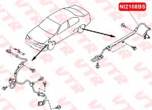 Датчик ABS задний правый для Nissan Primera P11E 1996-2002 NI2108BS Vtr