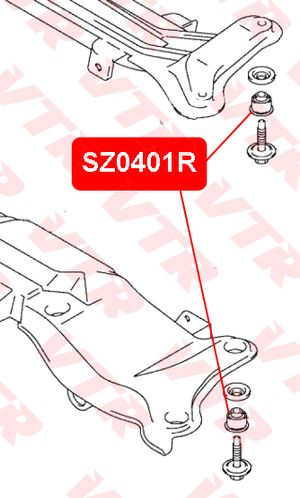 Сайлентблок задней балки наружный для Suzuki Liana 2001-2007 sz0401r Vtr