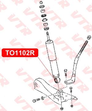 Сайлентблок амортизатора для Toyota 4 Runner/Hilux Surf 1995-2002 TO1102R Vtr
