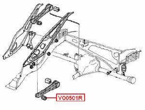Сайлентблок продольной тяги передний (п.з.к.) для Volvo 760 1987-1992 vo0501r Vtr