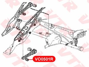 Сайлентблок продольной тяги передний (п.з.к.) для Volvo 760 1987-1992 vo0501r Vtr