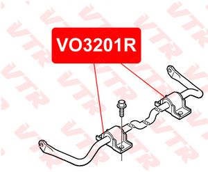 Втулка стабилизатора передней подвески VOLVO S60/V60 -2000-2010 VO3201R Vtr