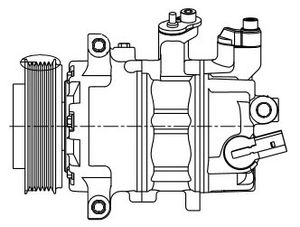 Компрессор кондиц. для а/м Skoda Octavia A5 (04-)/VW Golf VI (08-)/Passat B6 (05-) (LCAC 18K1) lcac18k1 Luzar