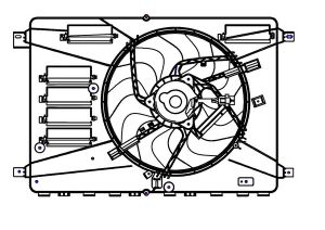 Э/вентилятор охл. для а/м Ford Mondeo IV (07-)/Kuga (08-) (с кожухом) (LFK 1042) LFK1042 Luzar