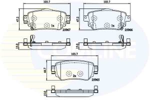 Колодки тормозные задние дисковые к-кт для Nissan X-Trail (T32) 2014> cbp32277 Comline