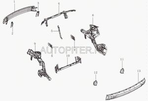 Усилитель переднего бампера SOLANO B2803200