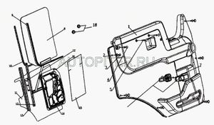 Дверь левая красная в сборе az1642210001a Howo