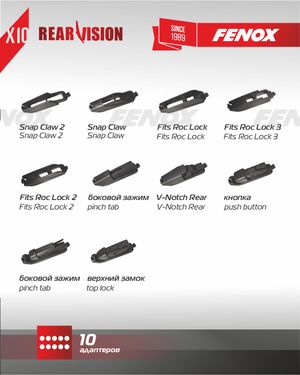 Щетка стеклоочистителя, крепёж: 10 в 1 38 см (15),Задняя wb38250 Fenox