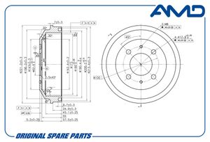 Тормозный барабан AMDBD155 AMD Тормозный барабан AMDBD155 AMD
