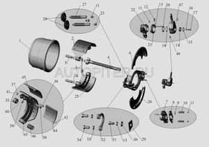Рычаг тормоза трещетка МАЗ регулир. правый кривой, 25 шлиц узк. шл автомат, эвольвент 543213502136 Маз