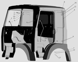 Поручень кабины МАЗ передний правый (ОАО МАЗ) 54327-8202050 543278202050 Маз