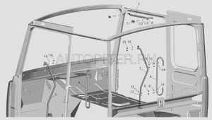 Поручень кабины МАЗ передний правый (ОАО МАЗ) 54327-8202050 543278202050 Маз