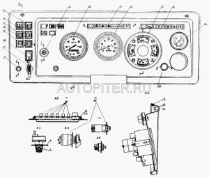 Комбинация приборов КамАЗ,МАЗ-54321,54325,36422,УРАЛ 24В (Релком) 283801 Камаз