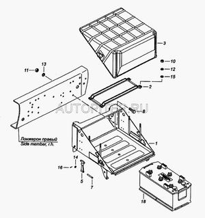 Ручка крышки АКБ Евро / БРТ 43108047013 Камаз